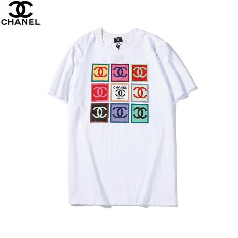シャネル CHANEL メンズ/レディース 2色 クルーネック Tシャツ 綿 カップル  おすすめスーパーコピーブランド
