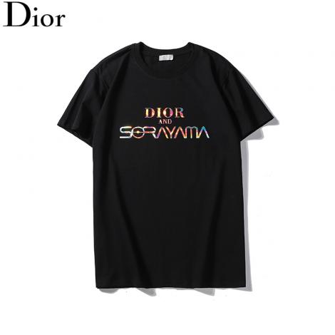 ブランド安全ディオール Dior メンズ/レディース 2色 クルーネック Tシャツ 綿 カップル  美品レプリカ販売