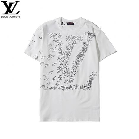 ルイヴィトン LOUIS VUITTON メンズ/レディース 2色 カップル クルーネック Tシャツ 綿 新品同様最高品質コピー代引き対応