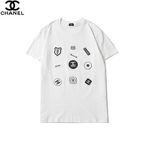 ブランド販売シャネル CHANEL メンズ/レディース 2色 クルーネック Tシャツ 綿 カップル 2020年春夏新作偽物代引き対応