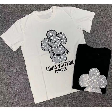 ブランド可能ルイヴィトン LOUIS VUITTON メンズ/レディース 2色 クルーネック Tシャツ 綿 おすすめ激安代引き