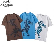 エルメス  HERMES メンズ/レディース 3色 クルーネック Tシャツ 綿  良品スーパーコピー代引き国内発送