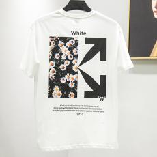 ブランド国内オフホワイト Off White メンズ/レディース カップル 2色 クルーネック Tシャツ 綿 2020年春夏新作コピーブランド代引き