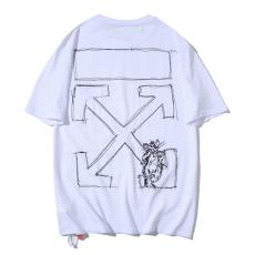 ブランド通販オフホワイト Off White カップル 2色 クルーネック Tシャツ 綿 新入荷スーパーコピー通販