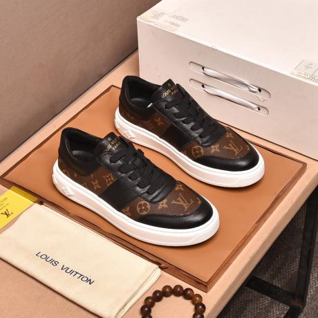累積売上額TOP1 ヴィトン LOUIS VUITTON  2色おしゃれカジュアルシューズシンプルスニーカー紐レプリカ激安靴代引き対応工場直売店